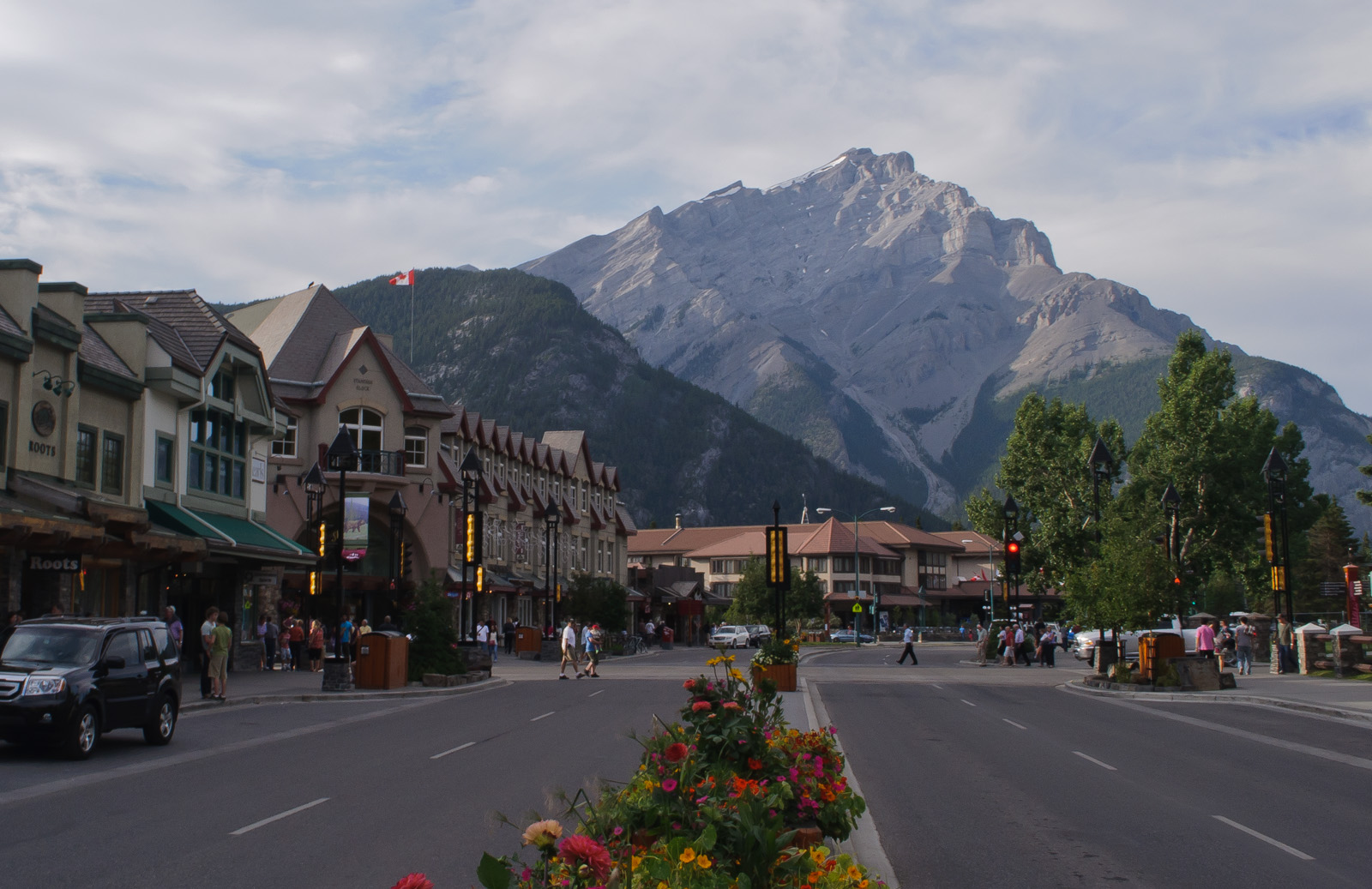 Banff Avenue on an ordinary afternoon. Start here. Photograph via Wikimedia Commons.